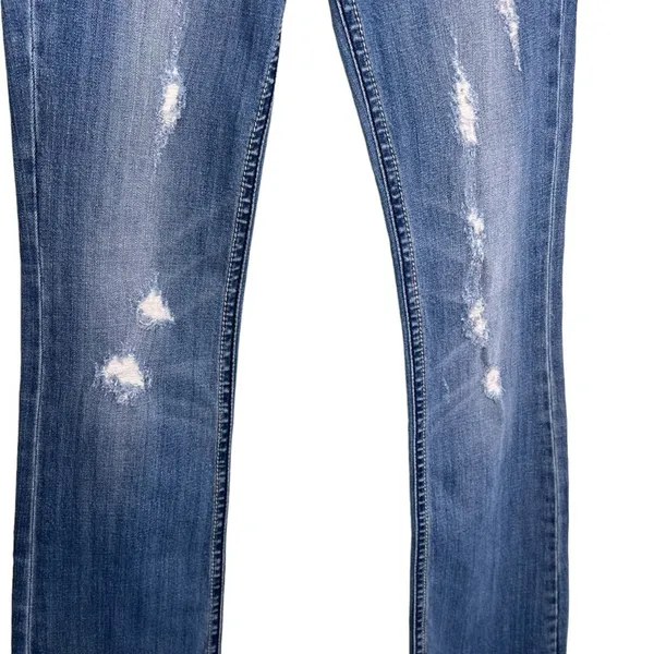 Miss Me Womens Bootcut Low Rise Distressed Jeans 29 Fleur De Lis Jean Y2K - Image 5
