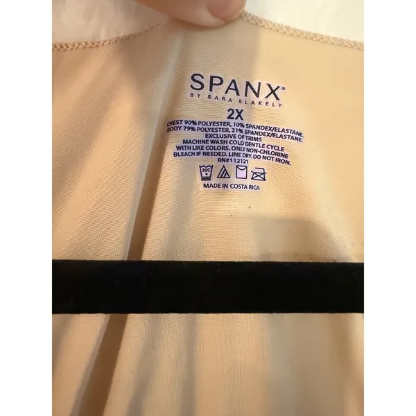 Spanx by Sara Blakely Womens 2X Bodysuit Shapewear Tan Sleeveless Scoop‎ Neck - Image 2