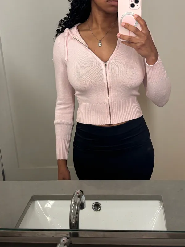 Pink hooded sweater hoodie - Image 3