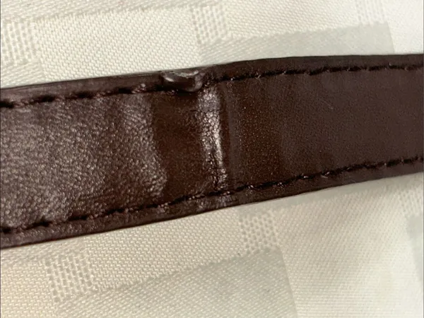 Brown Leather Crossbody Strap with Gold Hardware - Image 6