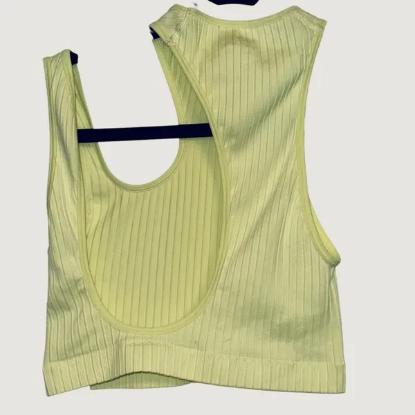 Urban Outfitters 153 | NWT Out From Under Asymmetrical Ribbed Cutout Crop Tank Top‎ Lime XS/S - Image 2