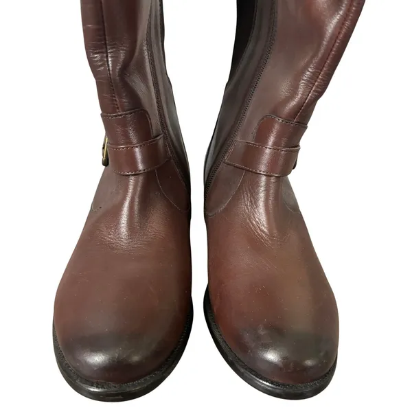 EUC‎ Clarks Tall Brown Leather Riding Boots Size 8.5 Equestrian Chic - Image 4