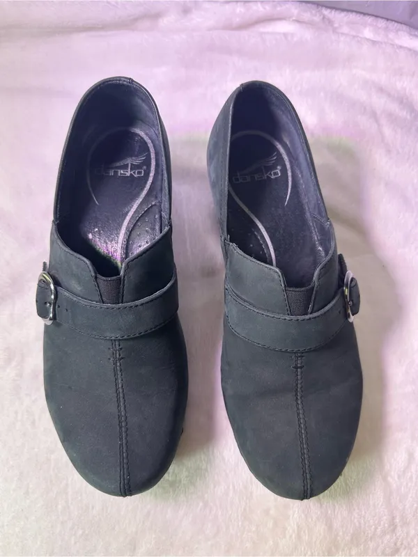 Dansko Black Buckle Clog Flats - Image 3