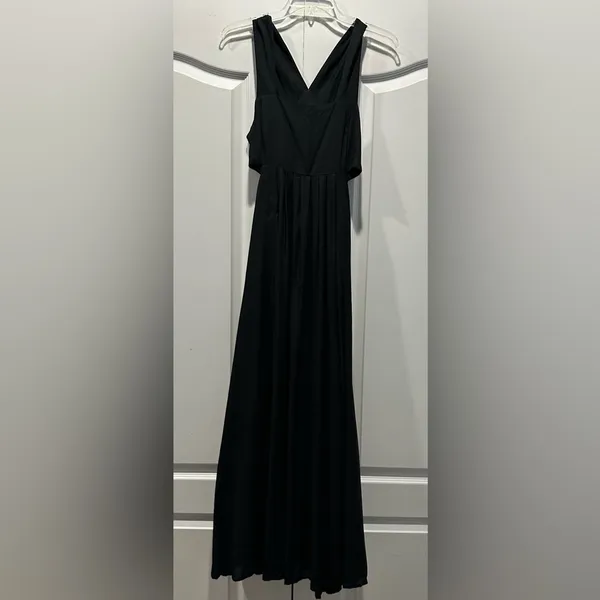 NWT Anthropologie Black‎ Side Cut Out Maxi Dress Medium - Image 2