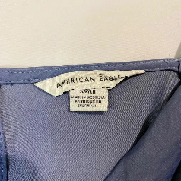 American Eagle Outfitters Women's Blouse Tank Peplum Blue Size Small EUC - Image 3