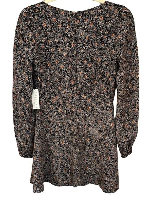 Flynn Skye Brown Floral Mini Dress Square Neck Long Sleeve Boho Whimsigoth NWT S - Image 8