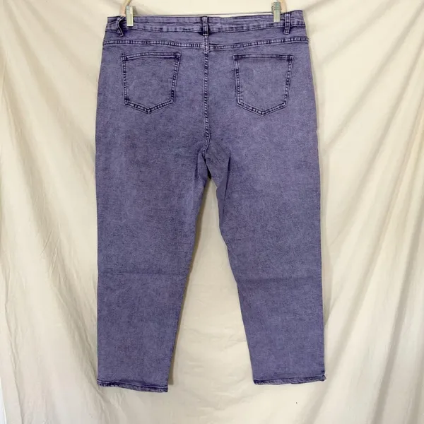 Purple Acid Wash Plus Size Jeans Size 4XL - Image 3