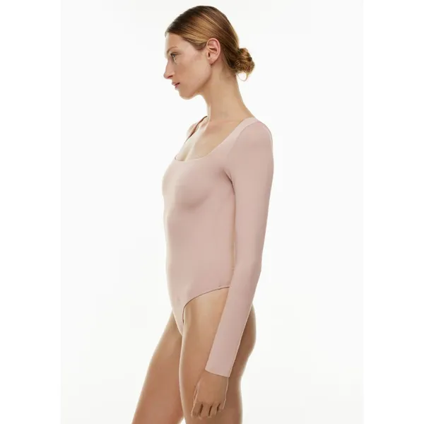 Aritzia Babaton Contour Squareneck Longsleeve Bodysuit Nude Size Small - Image 2