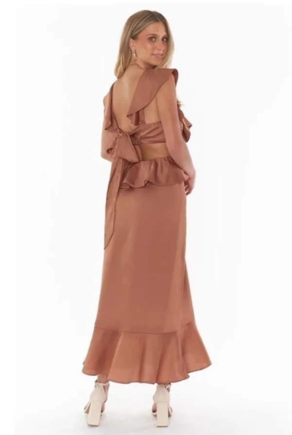 Show Me Your Mumu - Zoey Midi Dress ~ Copper Luxe Satin - Image 5