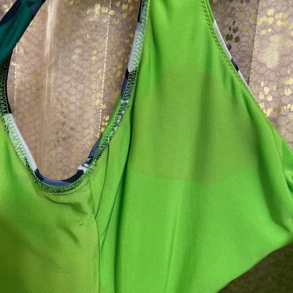 Aerie Green Blue Tropical‎ Floral Knot Front Cutout One Piece Swimsuit Medium - Image 5