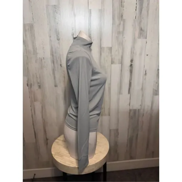 Just Be Mock Neck Long Sleeve Top Women’s Medium Sage Green Stretch Basic - Image 4