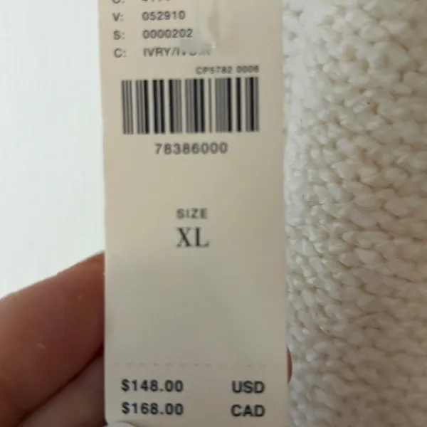 Maeve Anthropologie Ivory Cable Knit Hooded Sweater Vest Button Back XL NEW - Image 3