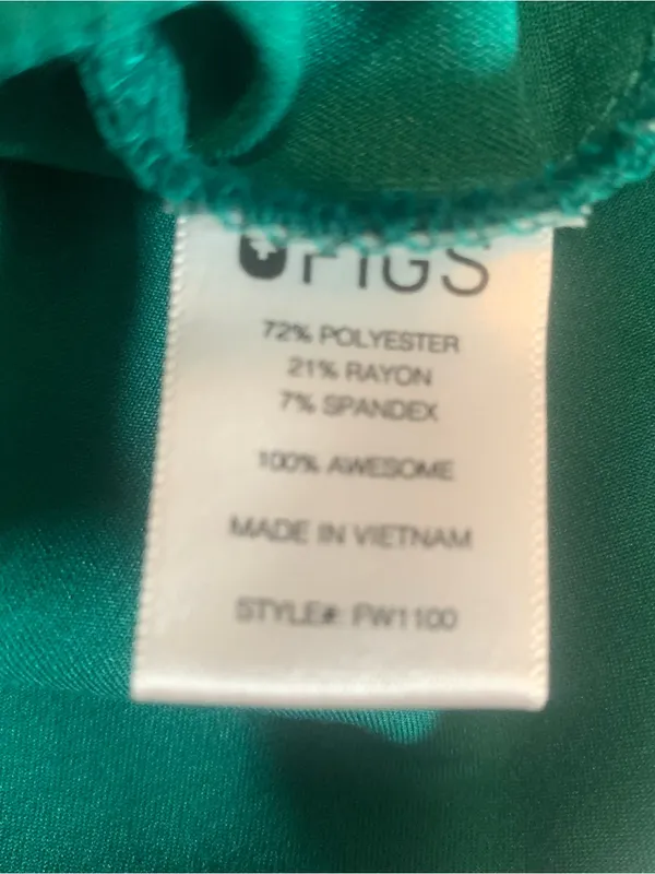 FIGS Women's Teal V-Neck Medical Scrub Top Green Sz XS - Image 6