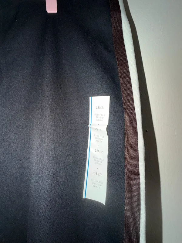 A New Day Skinny Ankle Pants Womens Size 18 R Black - Brown & White Stripe Nwts - Image 5