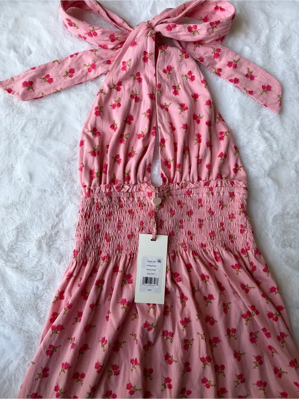 NWT Loveshackfancy Aisling Halter Cotton Mini Ruffle Dress - Image 9