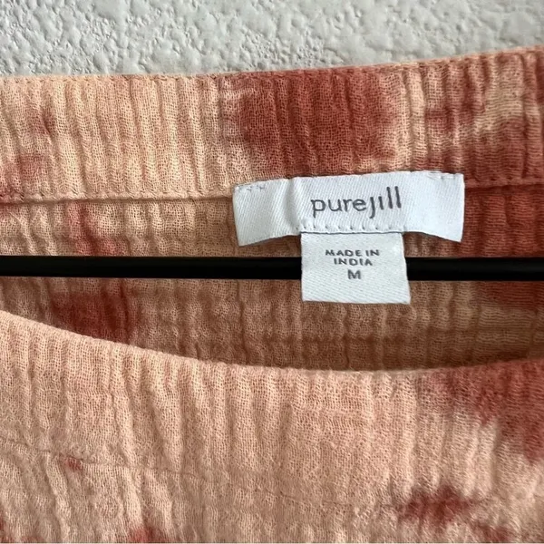 Pure Jill J. Jill Gauzy Tie Dye Minimalist Lagenlook Boho Top Medium - Image 2