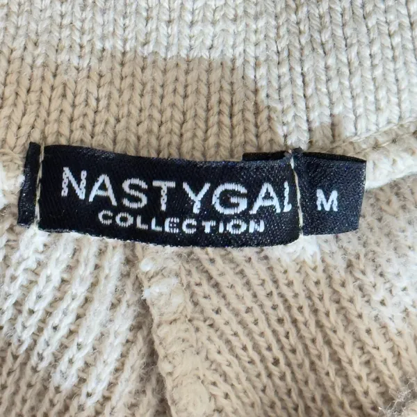 430 | Nasty Gal Cream Knit‎ Wide Leg Pants Cozy Lounge Sweater Pants Medium - Image 3