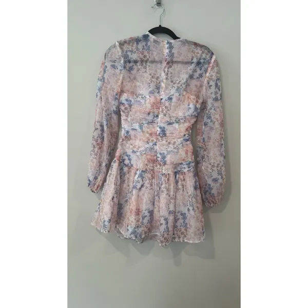 REVOLVE Atoir Floral Mini Ruffled Dress in Pink and Blue Size US 2-3077 - Image 7