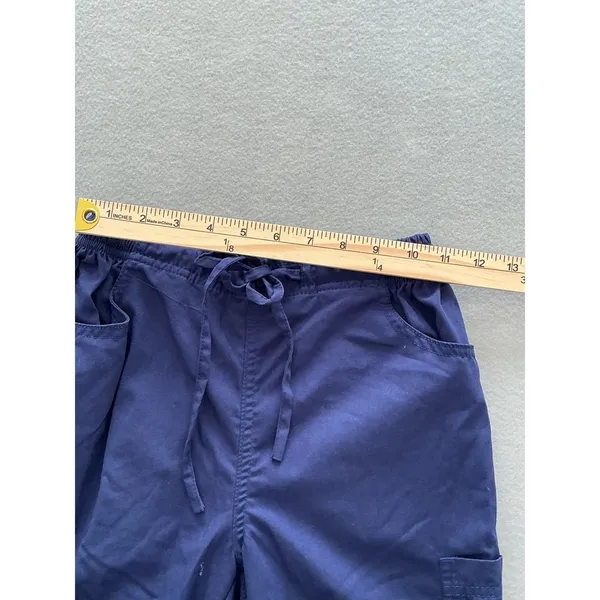 Reina Scrub Pants XS Excellent Navy‎ Blue Drawstring Cargo Pocket Microfiber - Image 4
