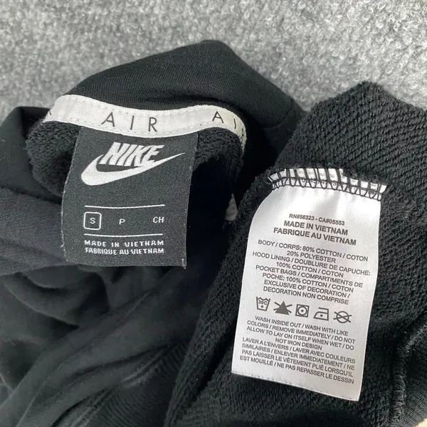 Nike Air Black Crop Hoodie White Spell Out Long Sleeve Pullover Activewear Gym - Image 5