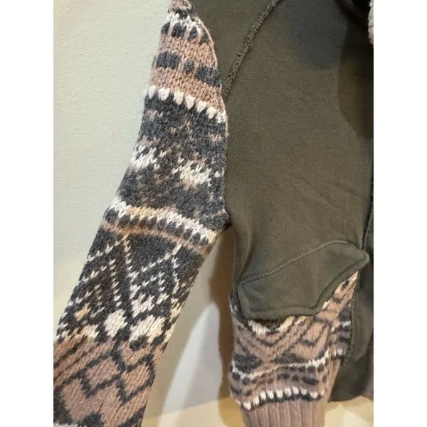 We The Free Fairisle Bomber Jacket Size XS Wool Cotton Utility - Image 6