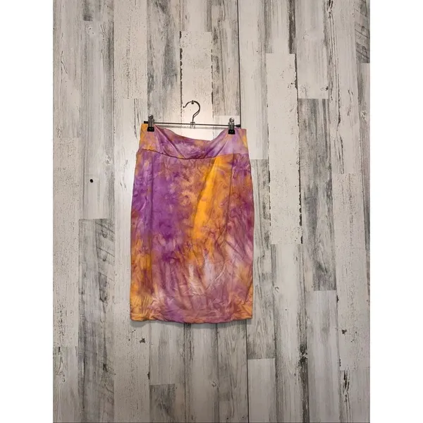 Rainbow Sandals Tie Dye Pencil Skirt Women’s Large Purple Orange Stretch Bodycon Skirt M - Image 2