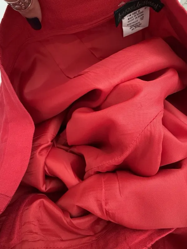 Harve Benard Red Linen Blend Cropped Wide Leg Pants Culottes Size 12 High Rise - Image 8
