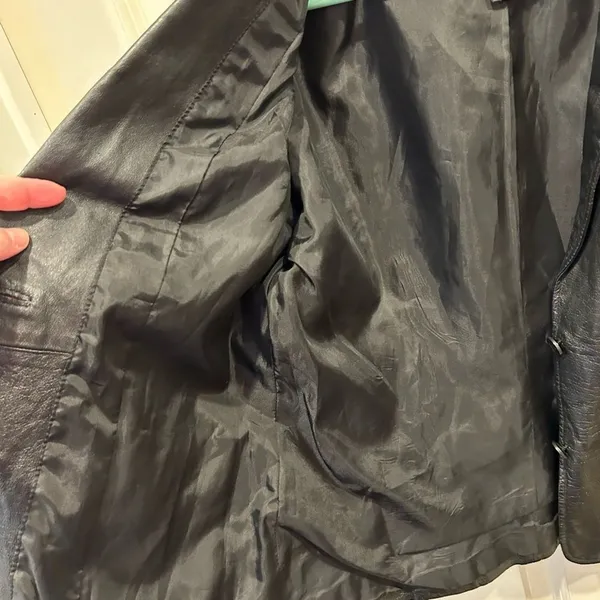 Uniform John Paul Richard Black Genuine Leather Blazer Jacket Size 8 RN 95619 - Image 10