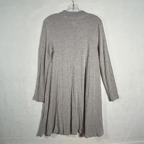Lou & Grey Womens Heather Grey‎ Mock Neck Long Sleeve Swing Dress Medium - Image 2