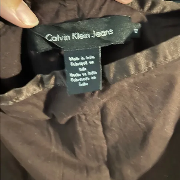 Calvin Klein Dark Brown/Burgundy A-Line Embroidered Skirt | Women’s Sz 12 - Image 3