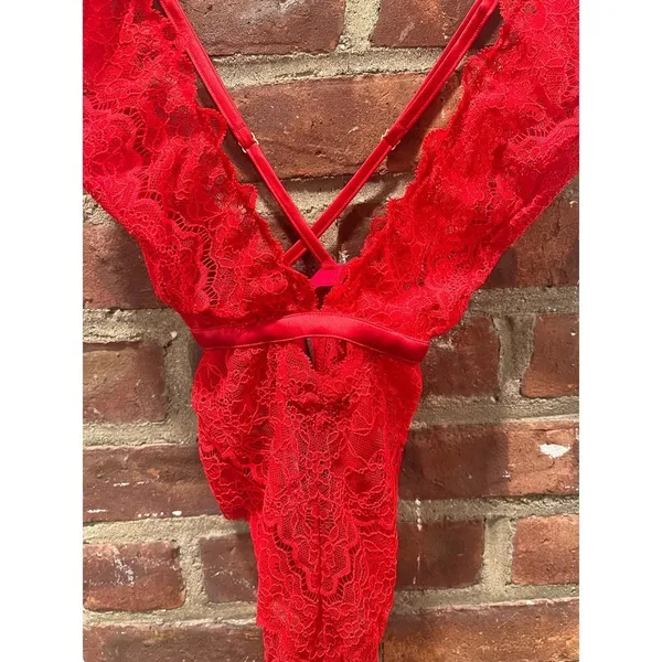 Victorias Secret sexy Lace Teddy Lingerie Red M - Image 3