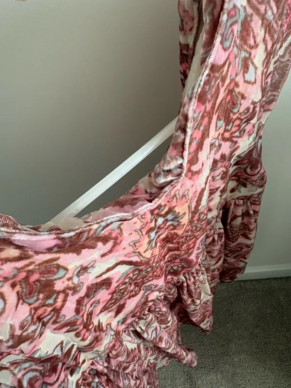 Free People All the Time Paisley Velvet Floral Mini Dress Small - Image 13