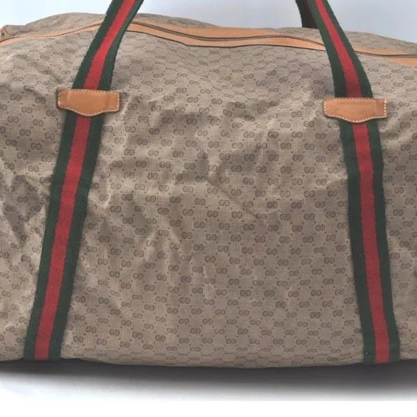 Vintage 1980s Gucci GG Supreme Monogram‎ Web Duffle/Travel Bag. - Image 3