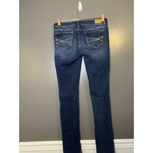 Aeropostale Skinny Jeans Womens 6 Medium Wash Blue Distressed Stretch Denim - Image 4