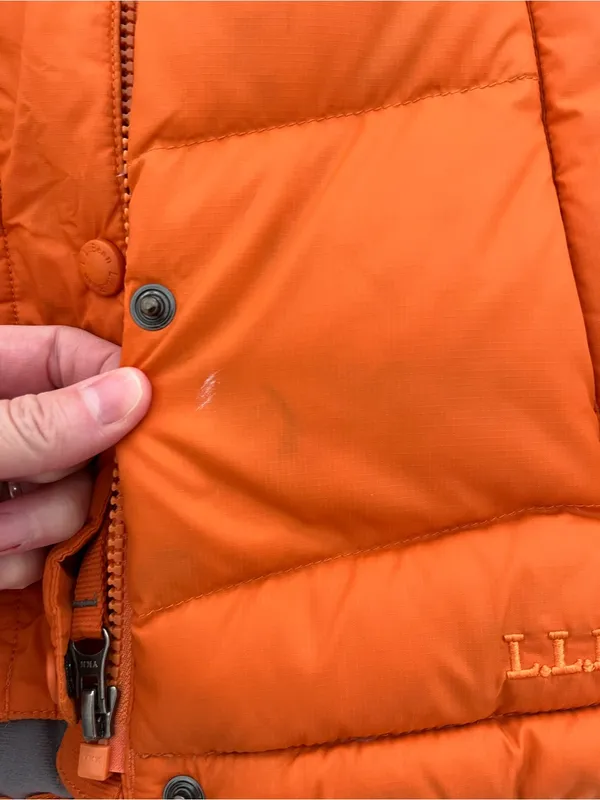 LL Bean Goose Down Puffer Vest. Orange Size XS - Image 2