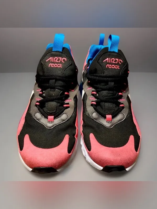 Nike Air Max 270 React GS Hyper Pink 7Y/8.5W Athletic Running Walking Sneakers - Image 3