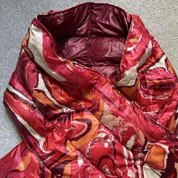 Free People Movement Down Fill Puffer Cowl Neck Scarf Pink Orange One Size - Image 3