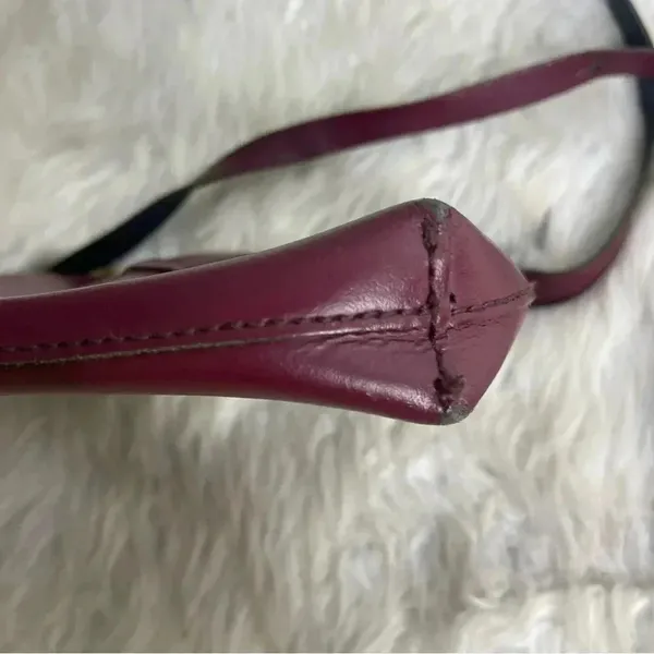 J. Crew Burgundy Leather Crossbody Purse - Image 9