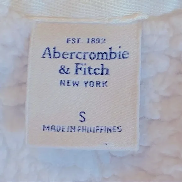 Abercrombie & Fitch‎ Fleece Open Front Waterfall Sherpa Jacket Size S - Image 6