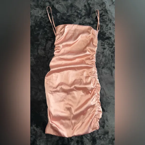 Oh Polly Sweetener Backless Ruched Satin Mini Dress Size 4 - Image 14