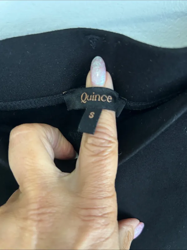 Quince Ultra Stretch Ponte Straight Leg Pants Black - Image 8