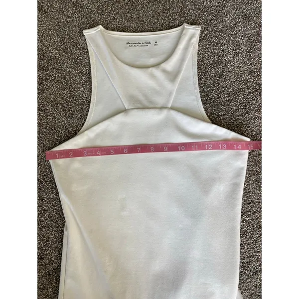 Abercrombie & Fitch White Bodysuit M Soft A&F High Neck Sleeveless - Image 4