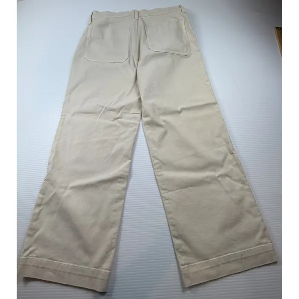 J.Crew High Rise Wide Leg Utility Patch Pocket Pants Beige Cream 27P Petite - Image 4