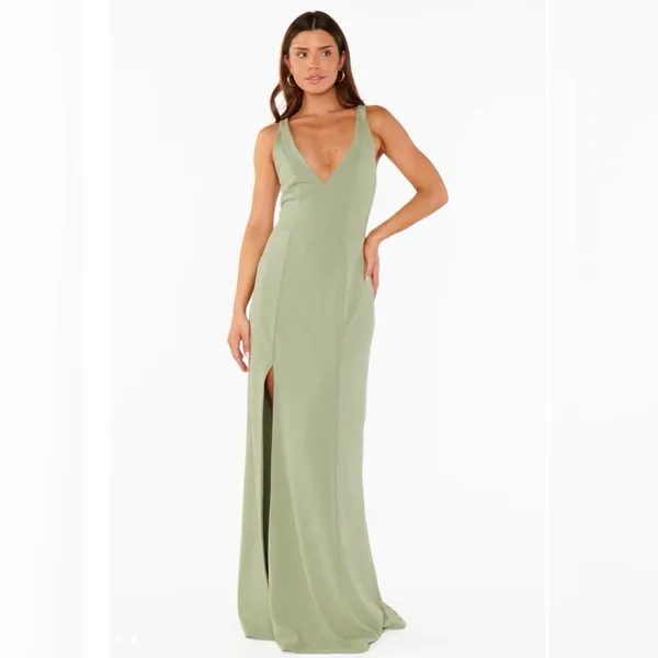 ShowMeYourMumu Rachel Maxi Dress - Moss Green - Image 4