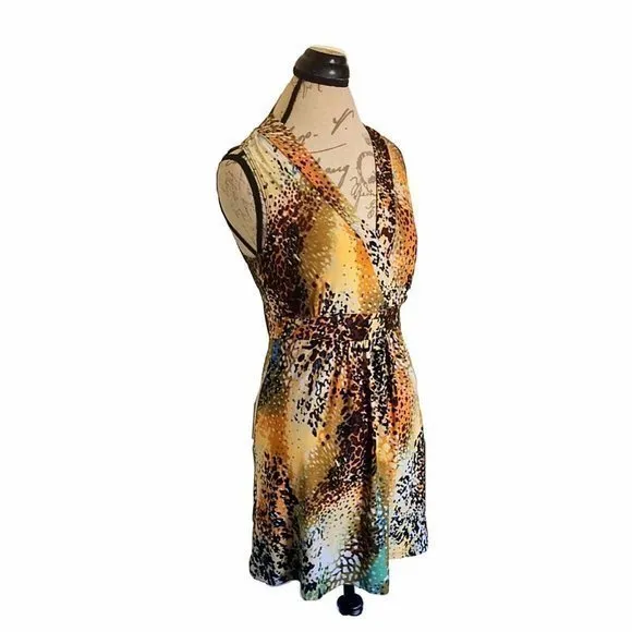 Madmazelle Dress Size XS Womens Animal Print Watercolor Artsy - Image 3