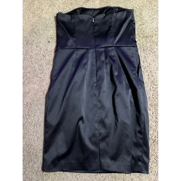 Express Design Studio Womens Black Satin Strapless Cocktail Dress Size 6‎ Mini - Image 5
