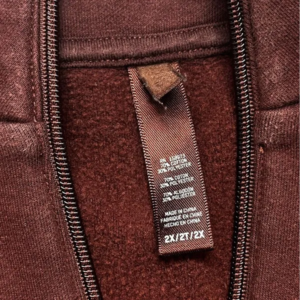 3. Skims cotton fleece quarter zip pullover sz 2x - Image 4