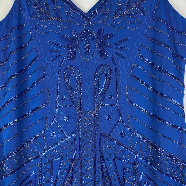 Babeyond Beaded Embroidered Fringed Flapper Dress Size 3XL US 2X Sequins Gatsby - Image 5