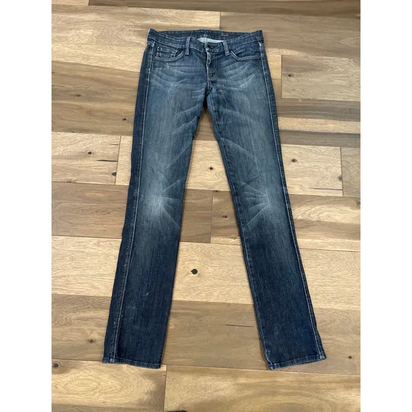 7 For All Mankind The Kate Straight‑Leg Jeans Size Dark Wash Made in USA - Image 2