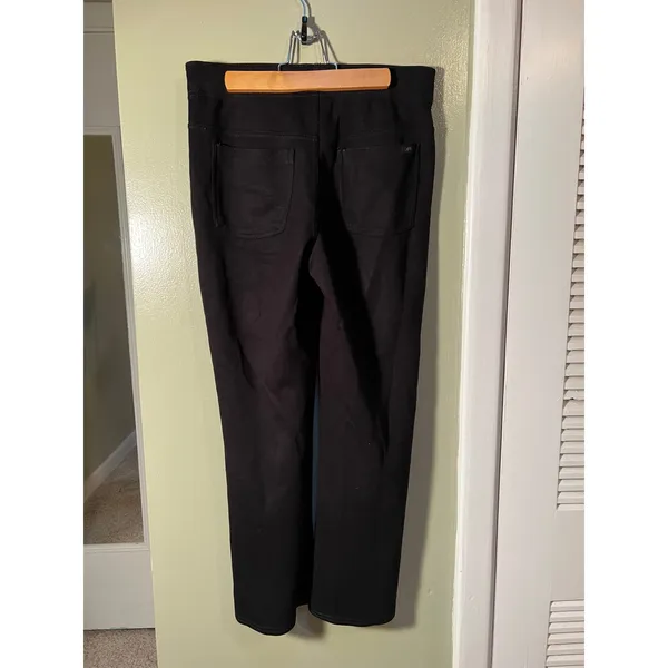HUE Women's Size Medium Pontease Cropped Flare Pant Black Pull On Stretch U23544 - Image 7
